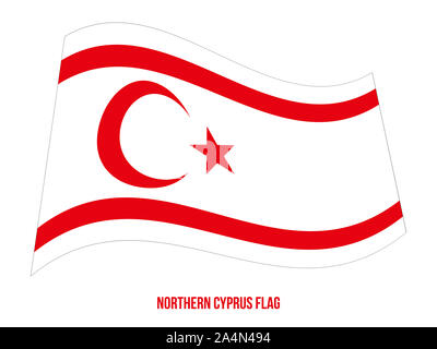 Chypre du Nord Drapeaux Vector Illustration sur fond blanc. Chypre du Nord drapeau national. Banque D'Images