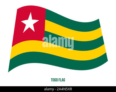 Togo Drapeaux Vector Illustration sur fond blanc. Drapeau national du Togo. Banque D'Images