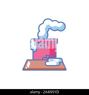 Fumeurs cheminée à Noël sur fond blanc vector illustration design Illustration de Vecteur