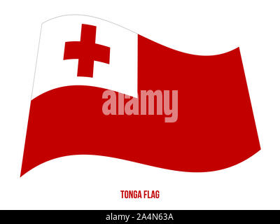 Drapeau Tonga Vector Illustration sur fond blanc. Tonga drapeau national. Banque D'Images