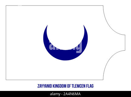 Zayyanid Royaume de Tlemcen (1338-1488) Drapeaux Vector Illustration sur fond blanc. Le royaume de Tlemcen ou Zayyanid Royaume de Tlemcen Banque D'Images