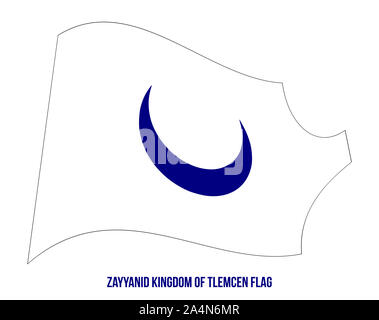 Zayyanid Royaume de Tlemcen (1338-1488) Drapeaux Vector Illustration sur fond blanc. Le royaume de Tlemcen ou Zayyanid Royaume de Tlemcen était Banque D'Images