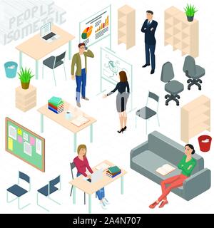 Ensemble de gens d'affaires isométrique Illustration de Vecteur