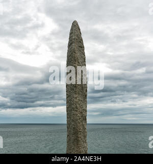 Saint-Pierre-du-Mont, Calvados / France - 16 août 2019 : vue verticale de la Pointe du Hoc en Normandie Memorial Banque D'Images