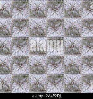 Ornement en pierre mosaïque motif transparente dans des tons de gris Banque D'Images