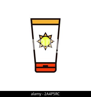 Conception de la crème solaire, les vacances d'Été tropical plage piscine de relaxation nature tourisme île et thème saison Vector illustration Illustration de Vecteur