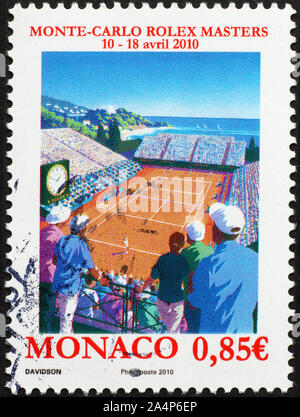 Tournoi de tennis de Monte-Carlo Rolex Masters sur stamp Banque D'Images