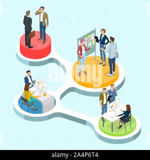 Les personnes communiquant des infographies vecteur isométrique. Illustration de Vecteur