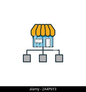 Segmentation du marché du jeu d'icônes. Quatre éléments dans diférents styles à partir d'icônes contenu collection. La segmentation du marché créatif, contours remplis d'icônes Illustration de Vecteur