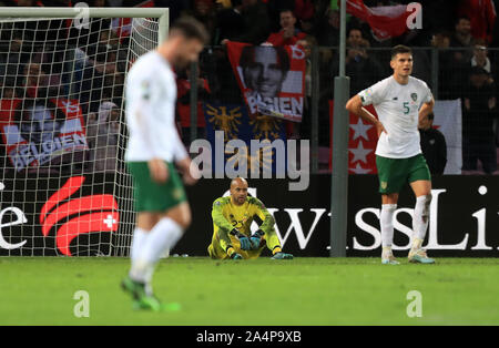 République d'Irlande est Darren Randolph est abattu à la fin du match au cours de l'UEFA Euro 2020 match de qualification au stade de Geneve, Genève. Banque D'Images