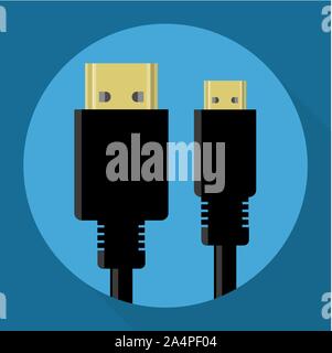 Les connecteurs HDMI icône vecteur Illustration de Vecteur
