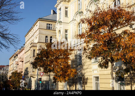 Maisons résidentielles Vinohrady Prague Praha République Tchèque Banque D'Images