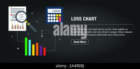 Bannière Web pour le marketing numérique ou la publicité en ligne dans la page web, publicité internet, les médias sociaux ou application mobile. Bannière Web avec des icônes d'affaires, financ Illustration de Vecteur