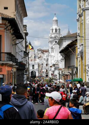 Quito, Équateur, le 29 septembre 2019 : vue sur le centre historique de Quito, Equateur. Proclamée par l'Unesco Banque D'Images