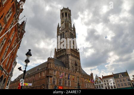 Bruges, Belgique - 22 juin 2019 : tour du beffroi de Bruges Banque D'Images