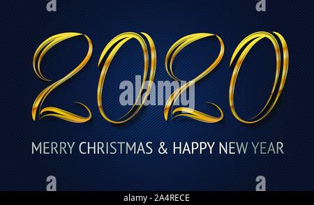 Pinceau à la main 2020 lettrage Illustration de Vecteur