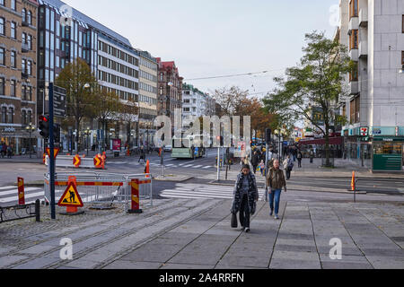 En fin d'après-midi Kungsportsavenyen à Göteborg, Suède Banque D'Images