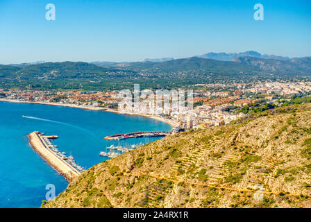 Javea - Xabia, en Espagne, en vue de dessus Banque D'Images