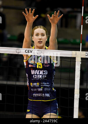 Kimberly Hill au cours de demi-finale 2019 CEV - Imoco Conegliano contre Fenerbahçe, Trévise, Italie, 02 Apr 2019 Ligue des Champions de volley-ball volley-ball, les femmes Banque D'Images