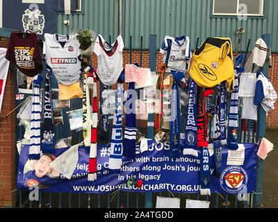 Bury, Lancashire, Royaume-Uni. 15 octobre 2019, Bury Football Club, Domaine La Lane, Bury, Lancashire, Royaume-Uni. Bury Football Club font face à la décision de la Haute Cour de Londres. Credit : crédit : matt Pennington / PennPix/Alamy Live News Banque D'Images