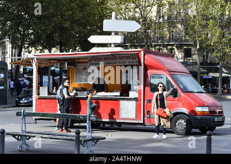 Camion alimentaire - Pont de l'Alma - Paris - France Banque D'Images