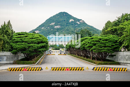 Séoul Corée , 25 septembre 2019 : vue sur la Maison Bleue ou Cheongwadae l'imposante résidence officielle du président de la Corée du Sud à Séoul au Sud Kore Banque D'Images