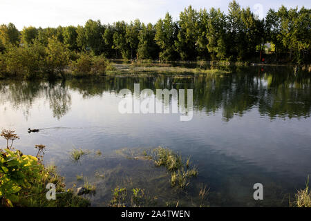 Anchorage, Alaska / USA - Août 08, 2019 : La rivière à Anchorage, Anchorage, Alaska, USA Banque D'Images