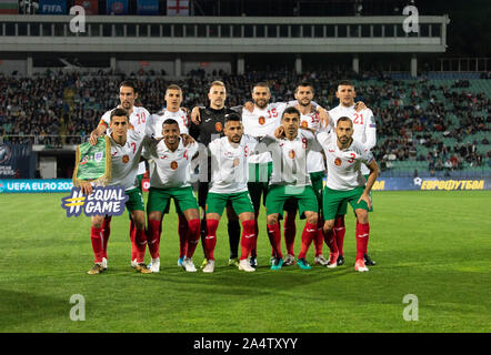 Sofia, Bulgarie - 14 octobre 2019 : l'équipe nationale de football bulgare avant l'epreuve de qualification match de football lors de l'Euro 2020 entre la Bulgarie et l'Engla Banque D'Images