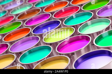 Peinture colorée peut contexte - le rendu 3D Banque D'Images