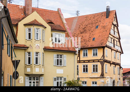 Noerdlingen, Reimlinger Muenzhaus Wohnhaeuser Strasse,, Banque D'Images