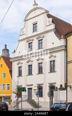 Noerdlingen, Reimlinger Schweifgiebel Strasse, Haus, Banque D'Images