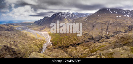 Paysage, Stadardalur valley, le Parc National de Vatnajökull, Islande Banque D'Images