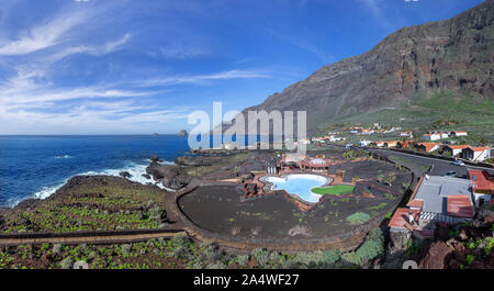 El Hierro - Vue sur Las Puntas dans la vallée d'El Golfo Banque D'Images