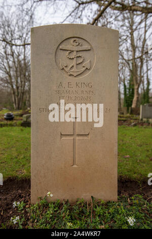 Commonwealth War Graves Commission tombe d'Albert Eric Roi de H.M.S. Foula, le Royal Naval Service de patrouille, d'Arnos Vale Cemetery Banque D'Images