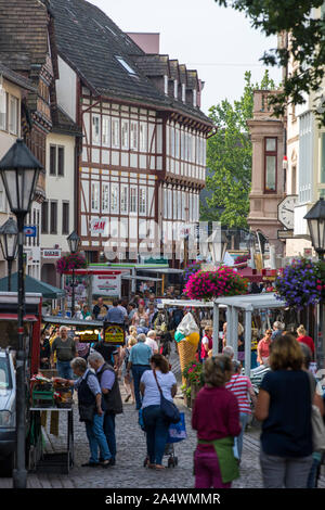 Vöhl-asel centre ville, rue commerçante de la vieille ville, Marktstreet, Banque D'Images