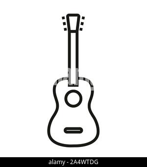 Vecteur Icône guitare instrument de musique acoustique isolé sign Illustration de Vecteur