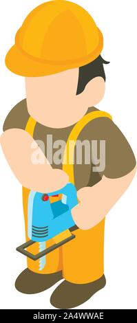 Workman, icône style isométrique Illustration de Vecteur