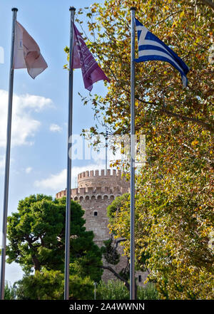 Thessaloniki Grèce;tour blanche ; Banque D'Images