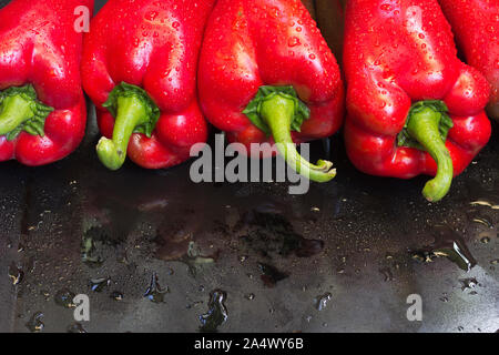 Close up de poivrons rouges Banque D'Images