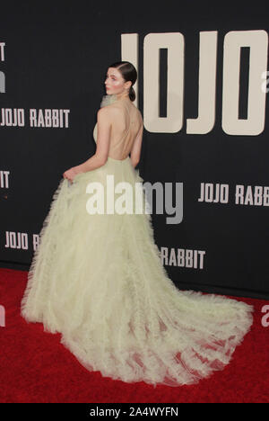 Thomasin McKenzie 10/15/2019 Le Los Angeles Premiere de "Jojo Lapin' tenue à l'American Legion Post 43 Hollywood à Los Angeles, CA. Photo par I. Hasegawa / HNW/ PictureLux Banque D'Images