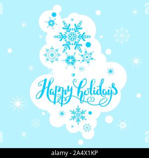 Bonnes vacances d'hiver Inscription manuscrite. Illustration de Vecteur
