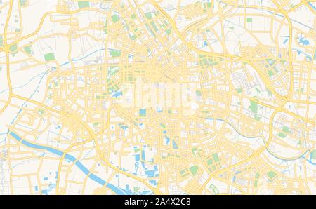 Version street site de Tianjin, Tianjin, Chine. Modèle de carte pour un usage en entreprise. Illustration de Vecteur