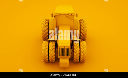 Tracteur jaune. Un minimum d'idée concept. 3d illustration. Banque D'Images