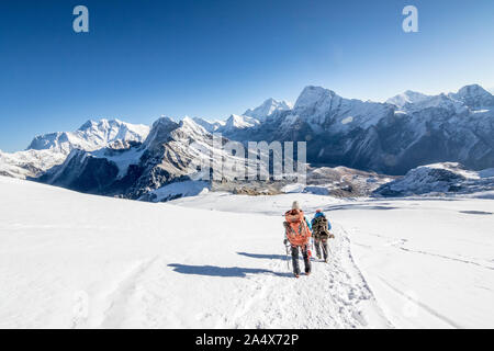 Mera Peak Trek et ascension au Népal Banque D'Images