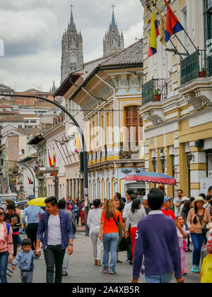 Quito, Équateur, le 29 septembre 2019 : vue sur le centre historique de Quito, Equateur. Proclamée par l'Unesco Banque D'Images