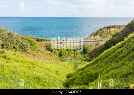 Scenic Rail Road sur les falaises eadge Banque D'Images