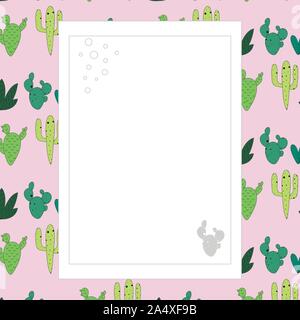 Cactus coloré motif transparent pour le fond, ordinateur portable, de conception simple. Vecteur conception abstraite moderne pour le papier, le couvercle, le tissu, le décor intérieur. Soft Illustration de Vecteur