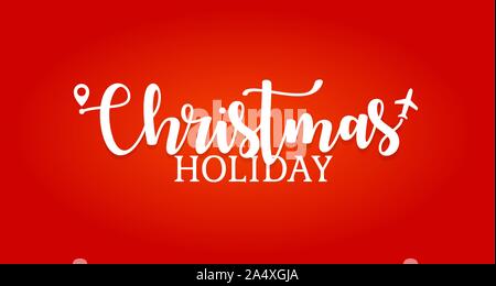 Maison de vacances de Noël, lettrage vol Billet d'avion, cadeau de Noël, la conception de la page couverture, l'illustration vectorielle. Illustration de Vecteur