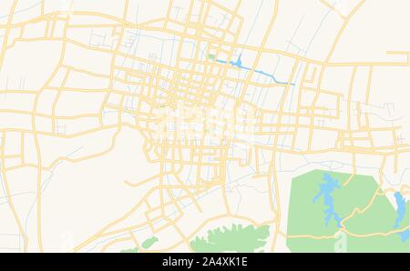 Version imprimable Plan de Cixi, province Zhejiang, Chine. Modèle de carte pour un usage en entreprise. Illustration de Vecteur