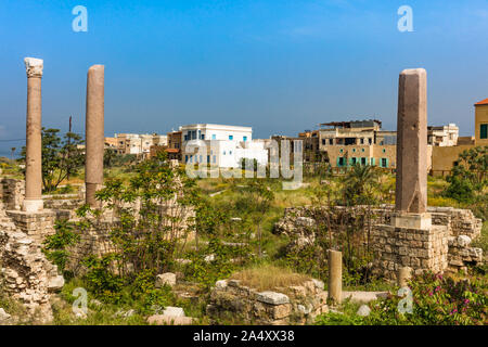 Ruines romains sur des pneus dans le sud du Liban Moyen Orient Banque D'Images